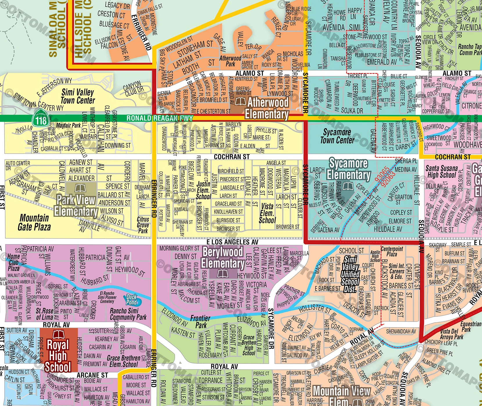 Simi Valley Unified School District Map - Ventura County, CA - FILES - PDF and AI, editable, vector, royalty free - Image 2