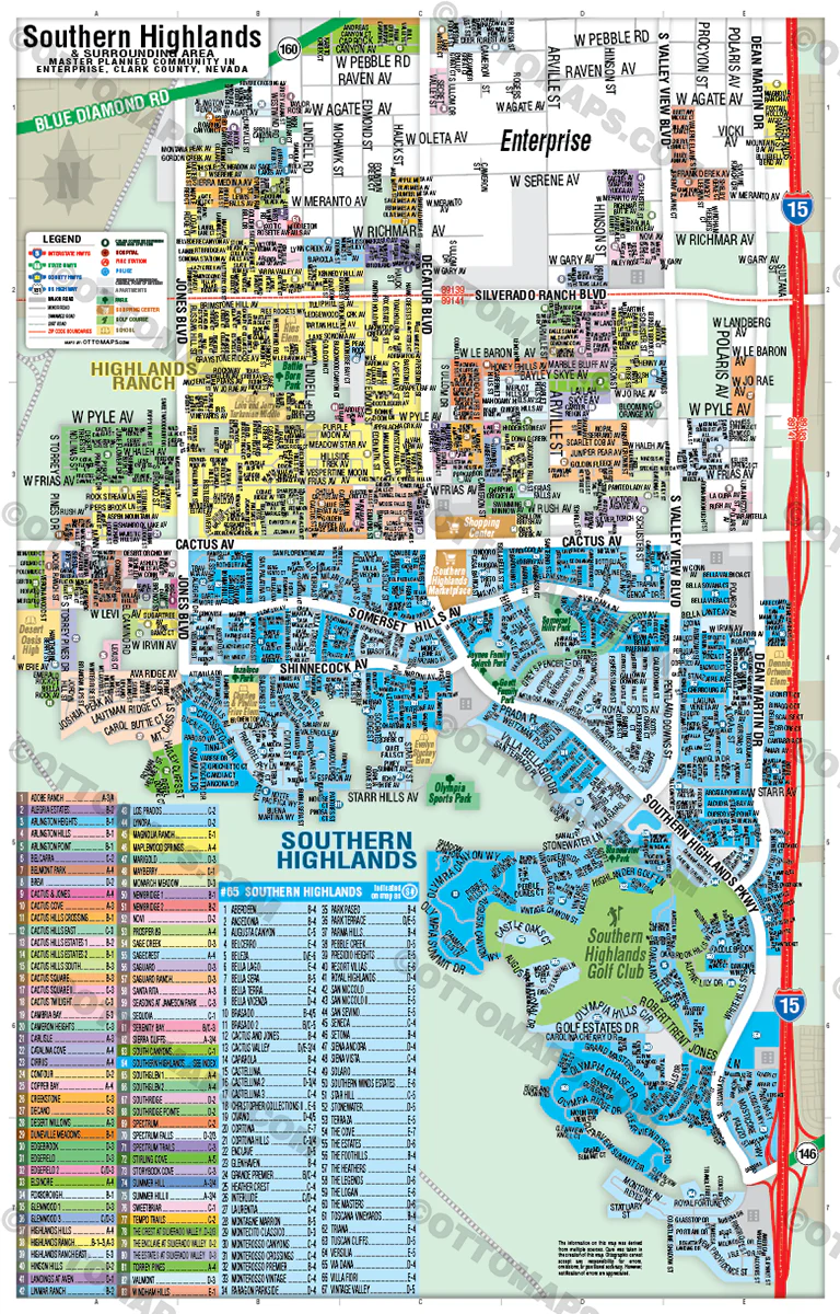 Southern Highlands - Enterprise Map, Clark County, NV - FILES - PDF and Adobe Illustrator - Image 3