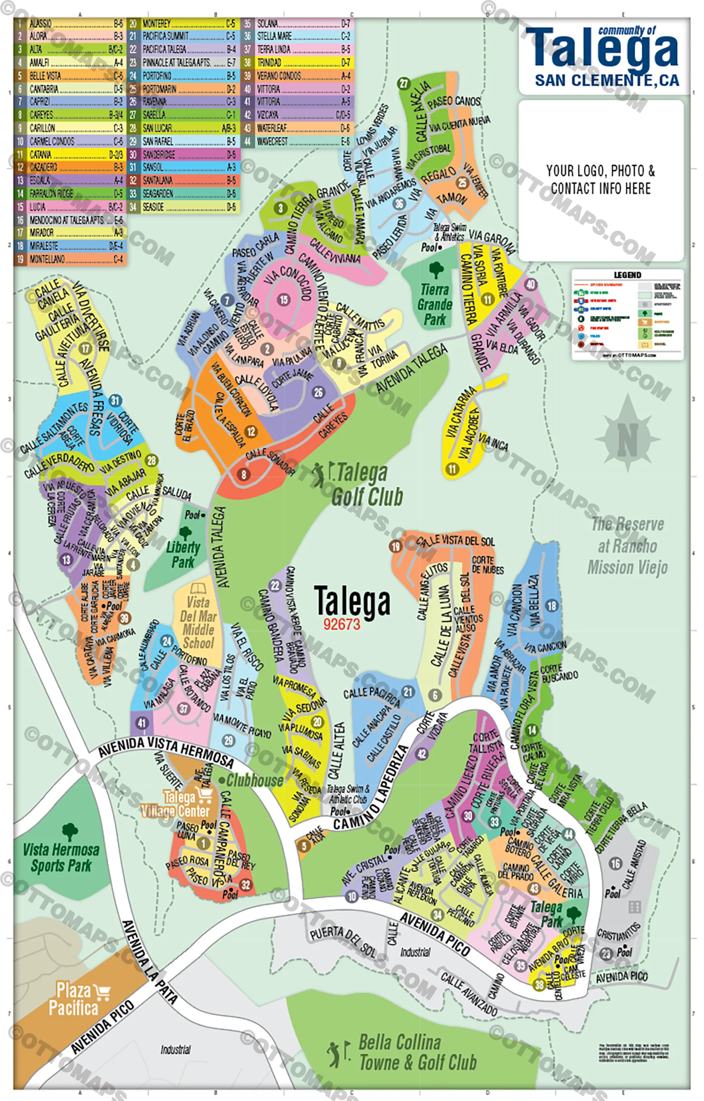 Talega Map, San Clemente, CA - FILES - PDF and AI, editable, vector, royalty free - Image 2