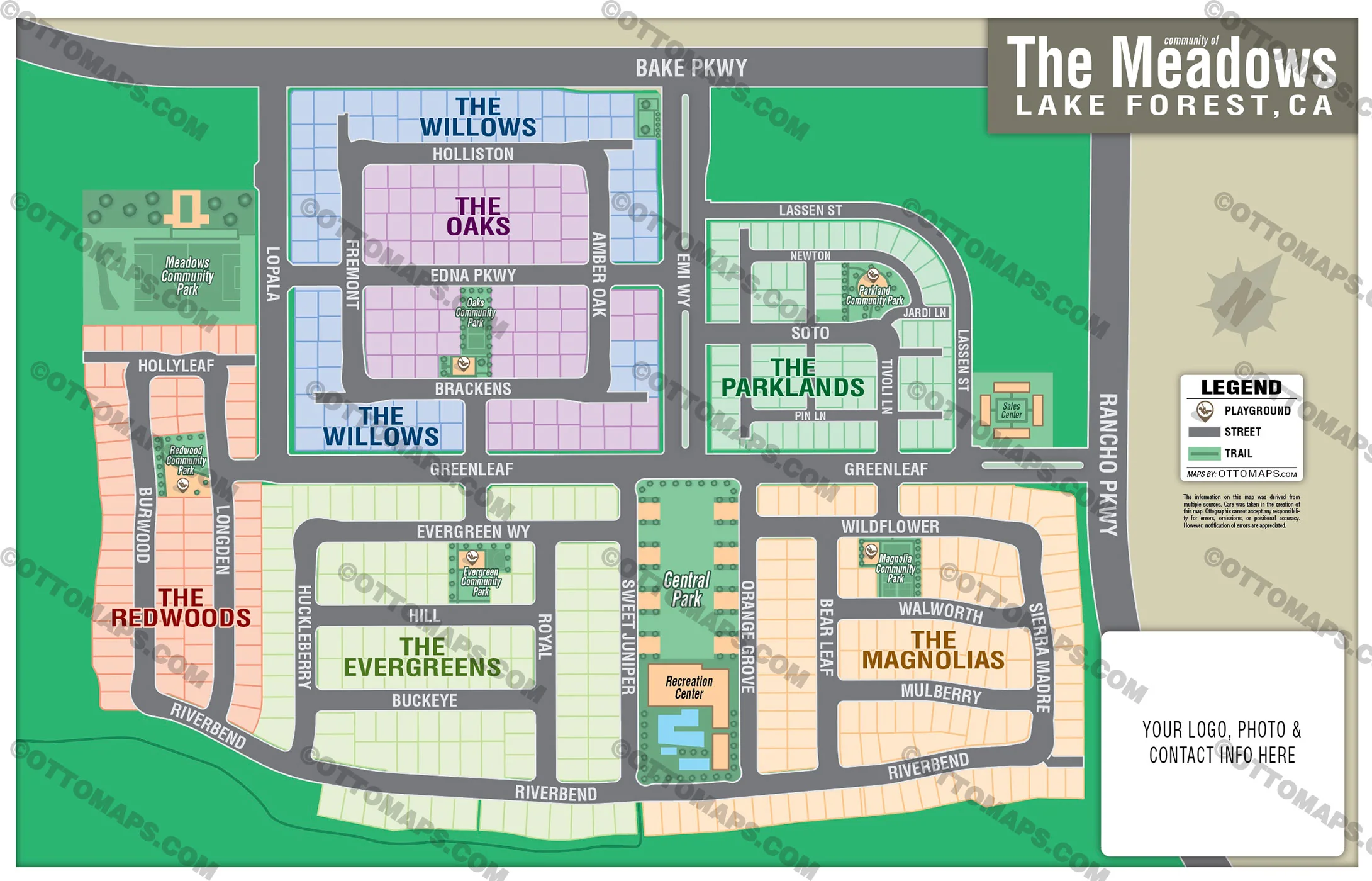 The Meadows Map, Lake Forest, CA - FILES - PDF and AI, editable, vector, royalty free