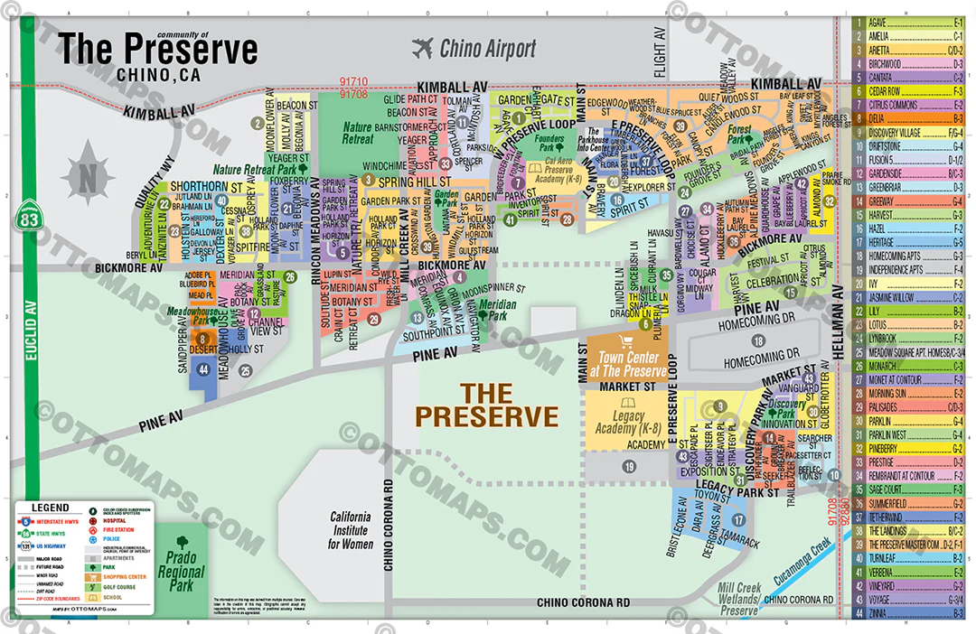 The Preserve at Chino Map, San Bernardino County, CA - FILES - PDF and AI, editable, vector, royalty free - Image 2