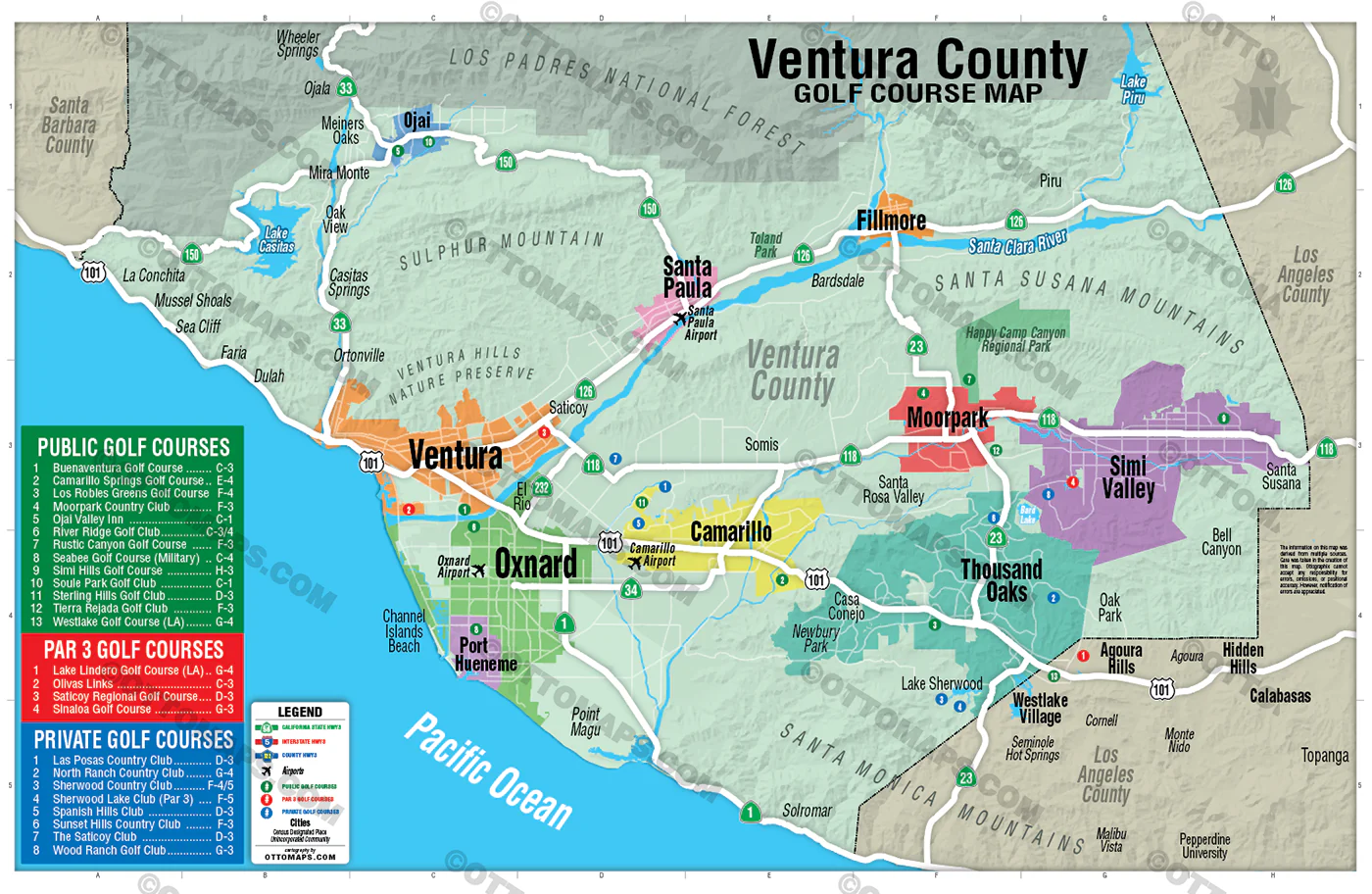 Ventura County Golf Course Map - FILES - PDF and Adobe Illustrator - Image 3