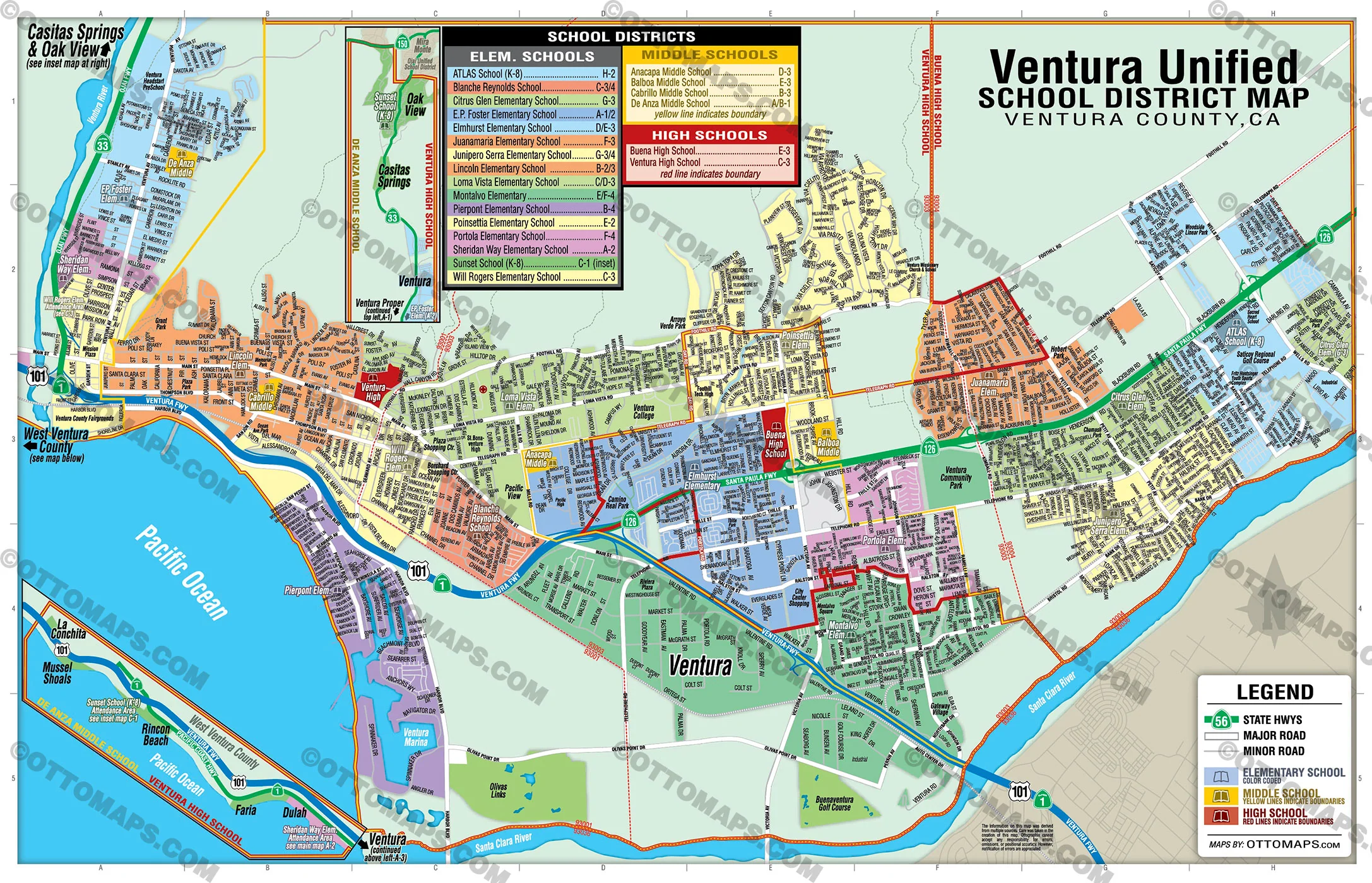 Ventura Unified School District Map - PDF, editable, royalty free - FILES - PDF and AI, editable, vector, royalty free - Image 3