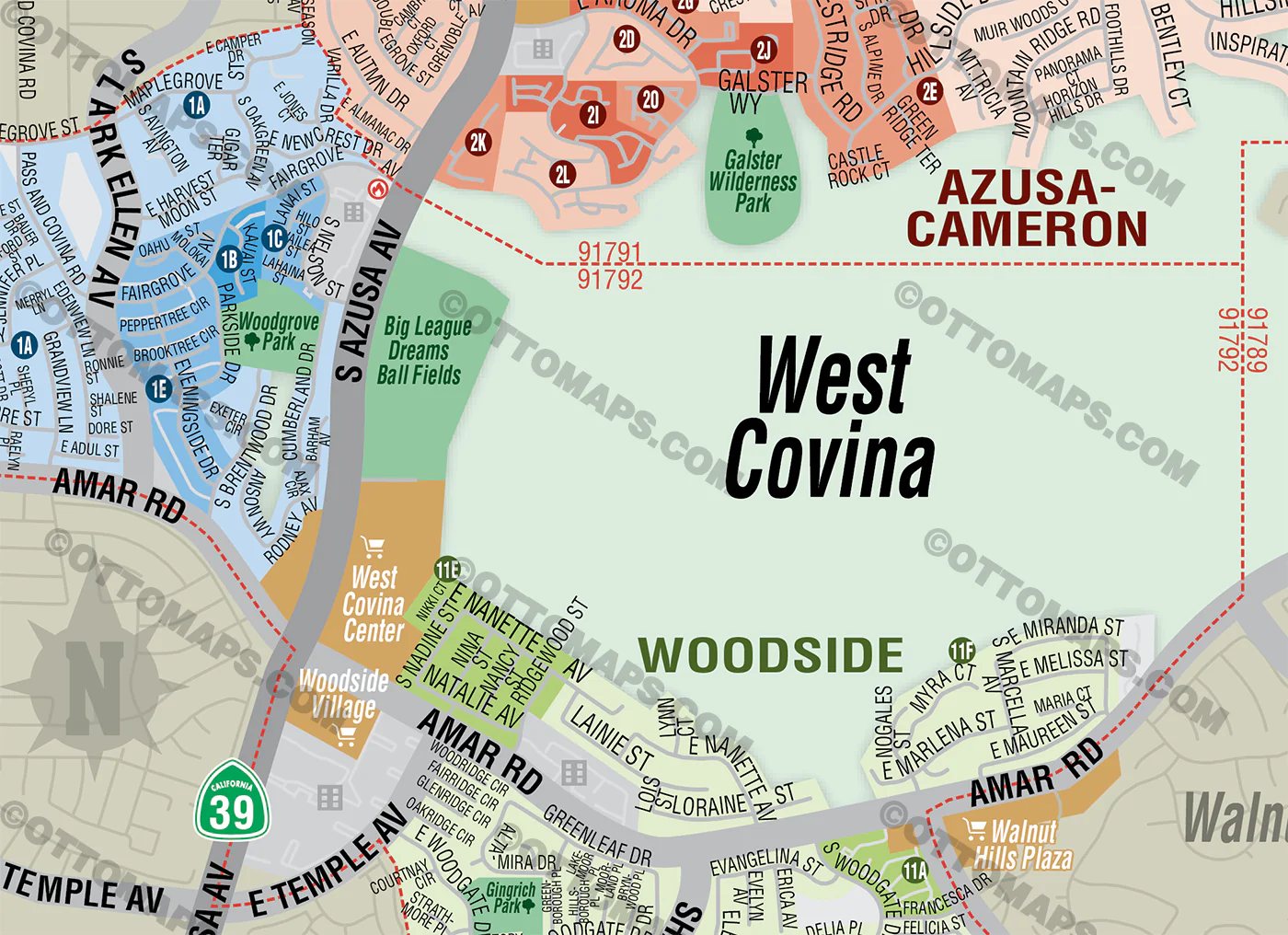 West Covina Map, Los Angeles County, CA - FILES - PDF and AI, editable, vector, royalty free - Image 2