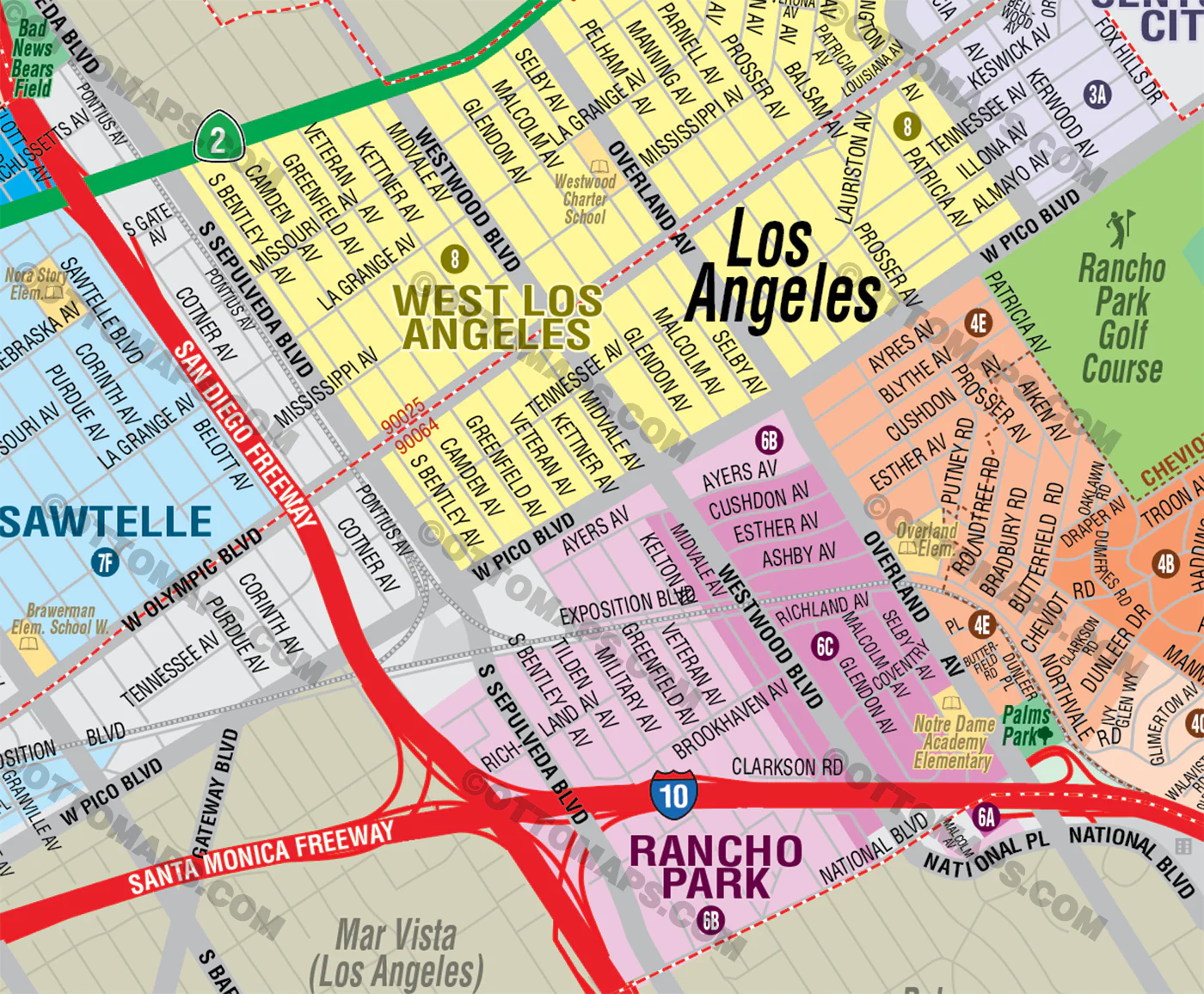 West Los Angeles Community Plan Map - FILES - PDF and AI, editable, vector, royalty free - Image 2