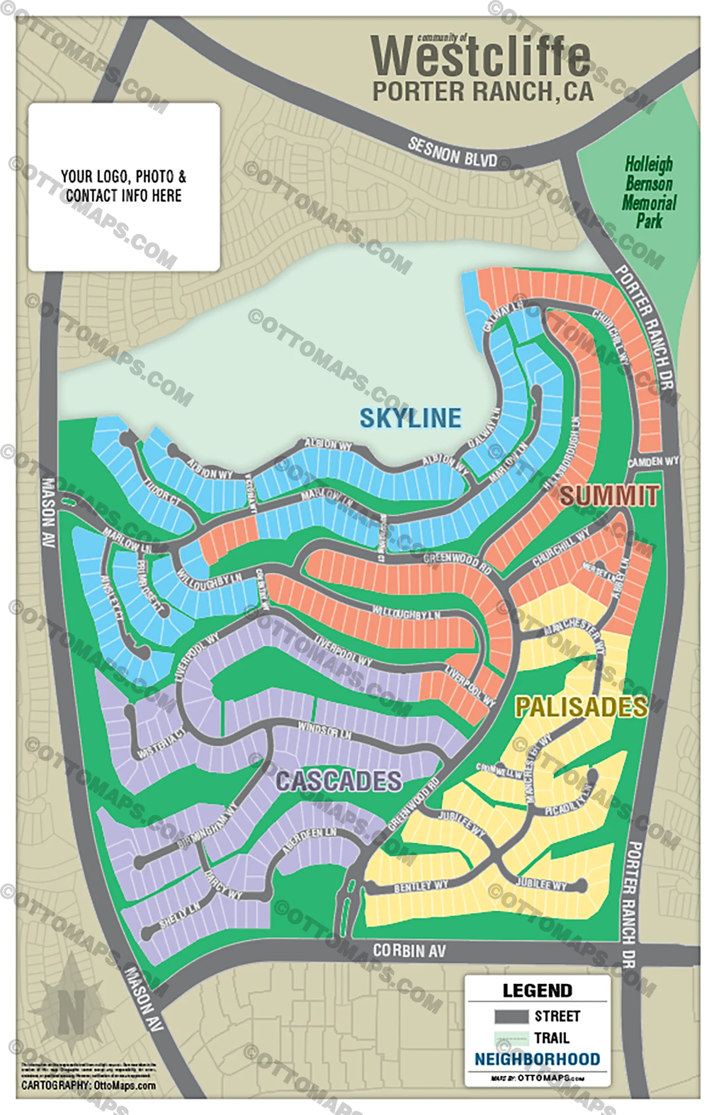 Westcliffe at Porter Ranch Map - FILES - PDF and AI, editable, vector, royalty free