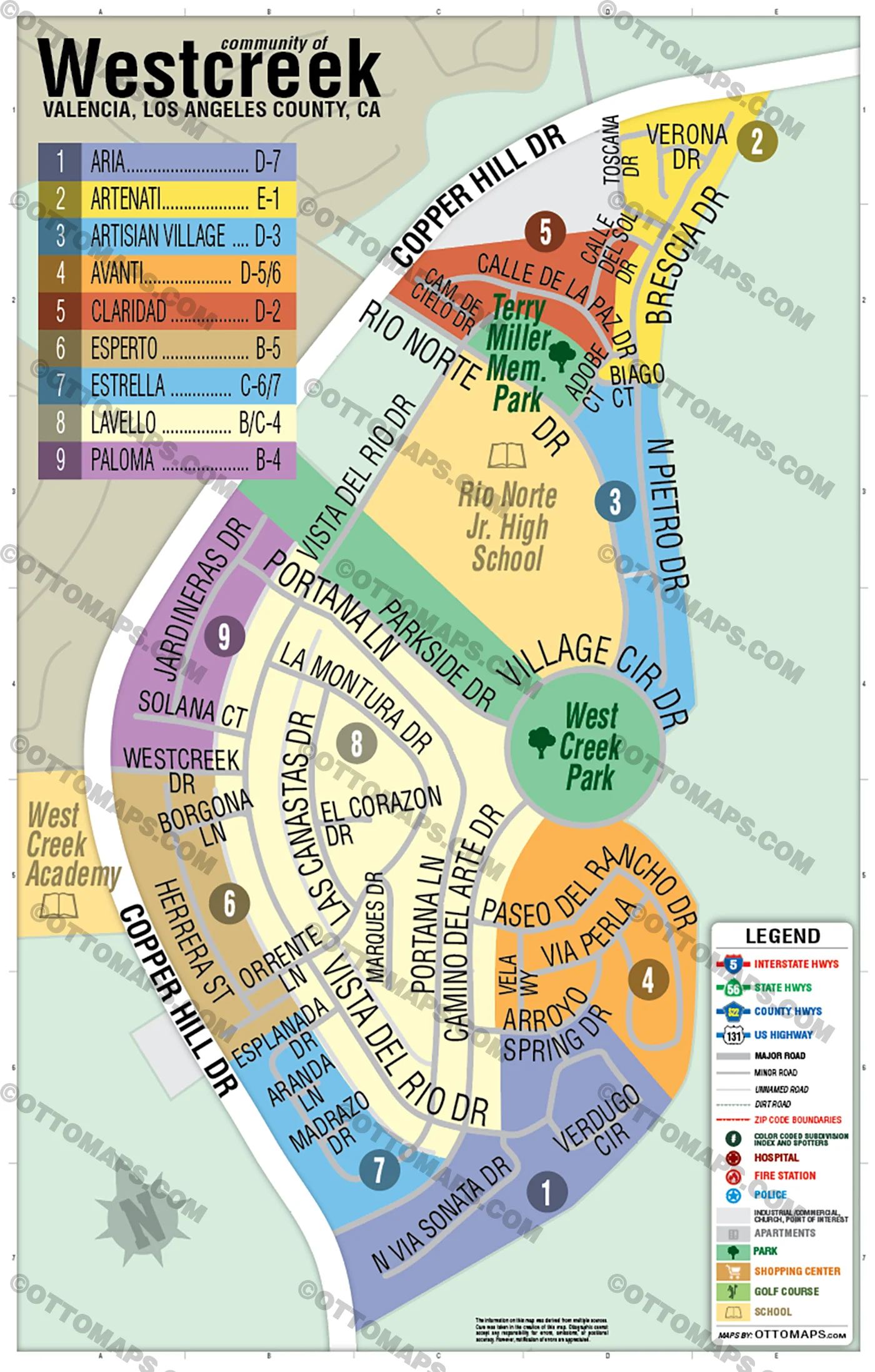 Westcreek Map, Valencia, LA County - POSTER PRINTS - Image 2