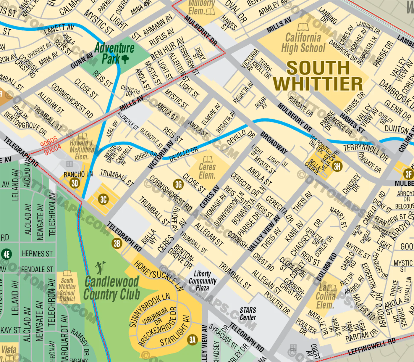 Whittier Unincorporated, Los Angeles County, CA - FILES - PDF and AI, editable, vector, royalty free - Image 2