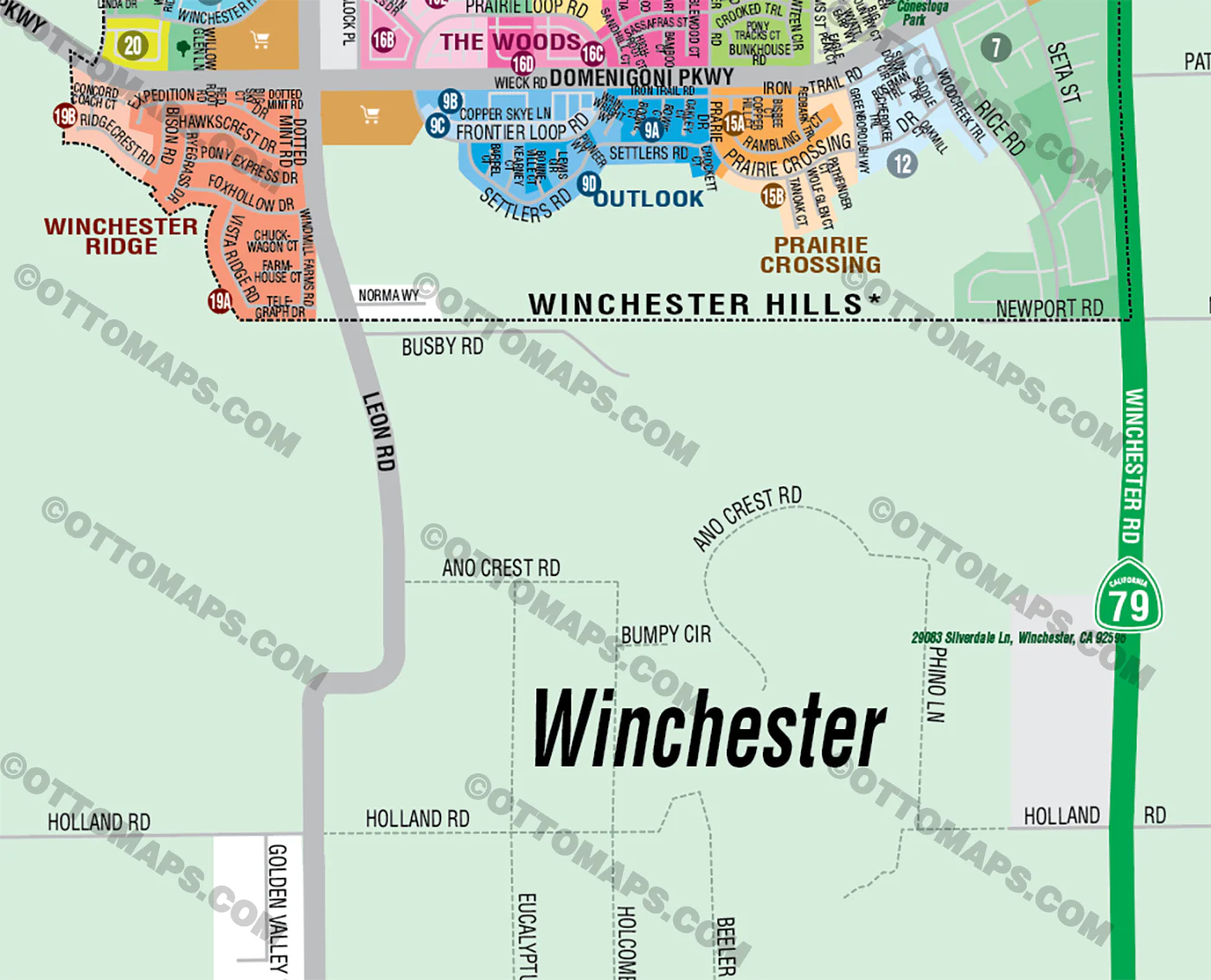 Winchester Map, Riverside County, CA - FILES - PDF and AI, editable, vector, royalty free - Image 2