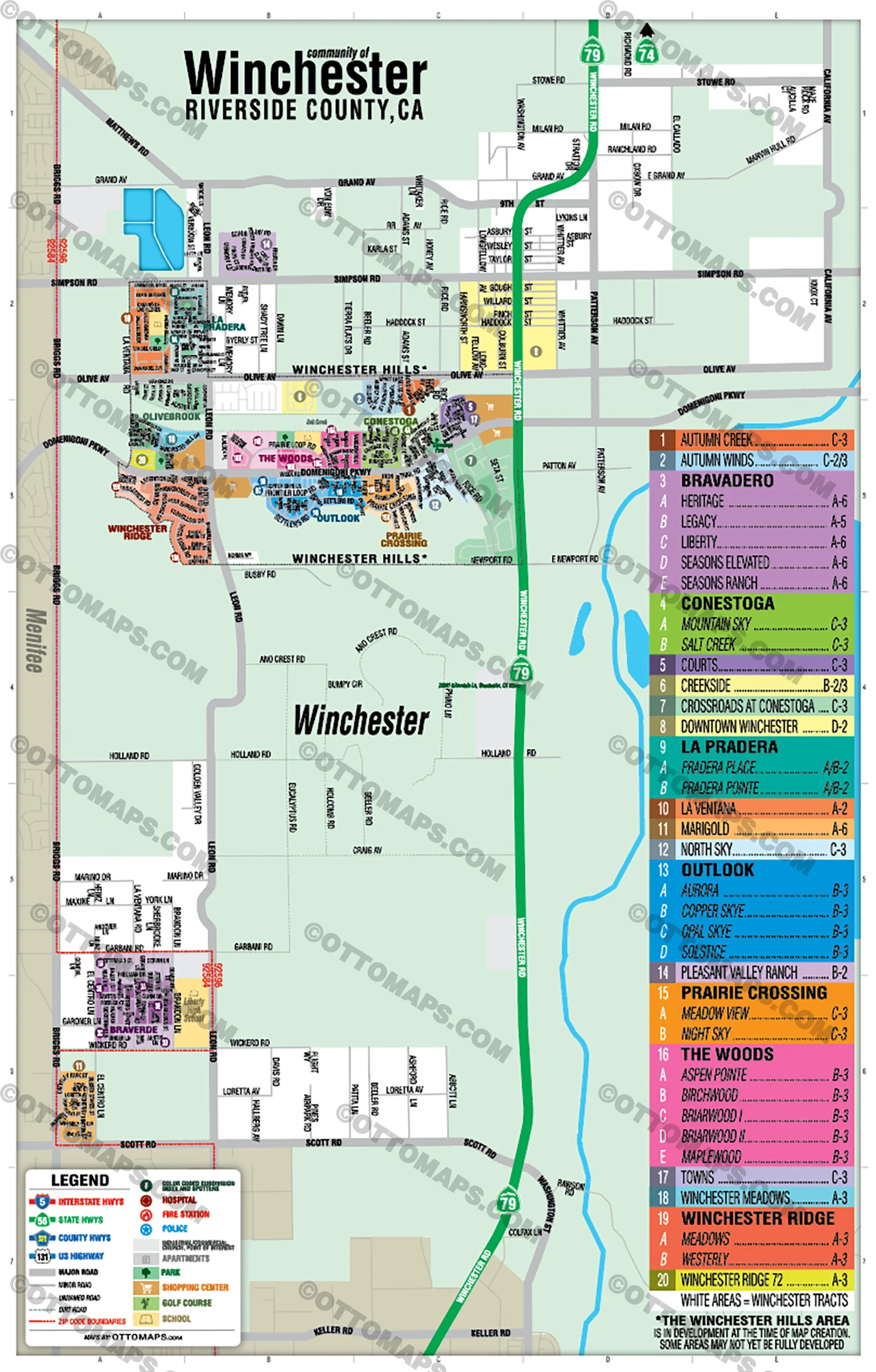 Winchester Map, Riverside County, CA - FILES - PDF and AI, editable, vector, royalty free - Image 3